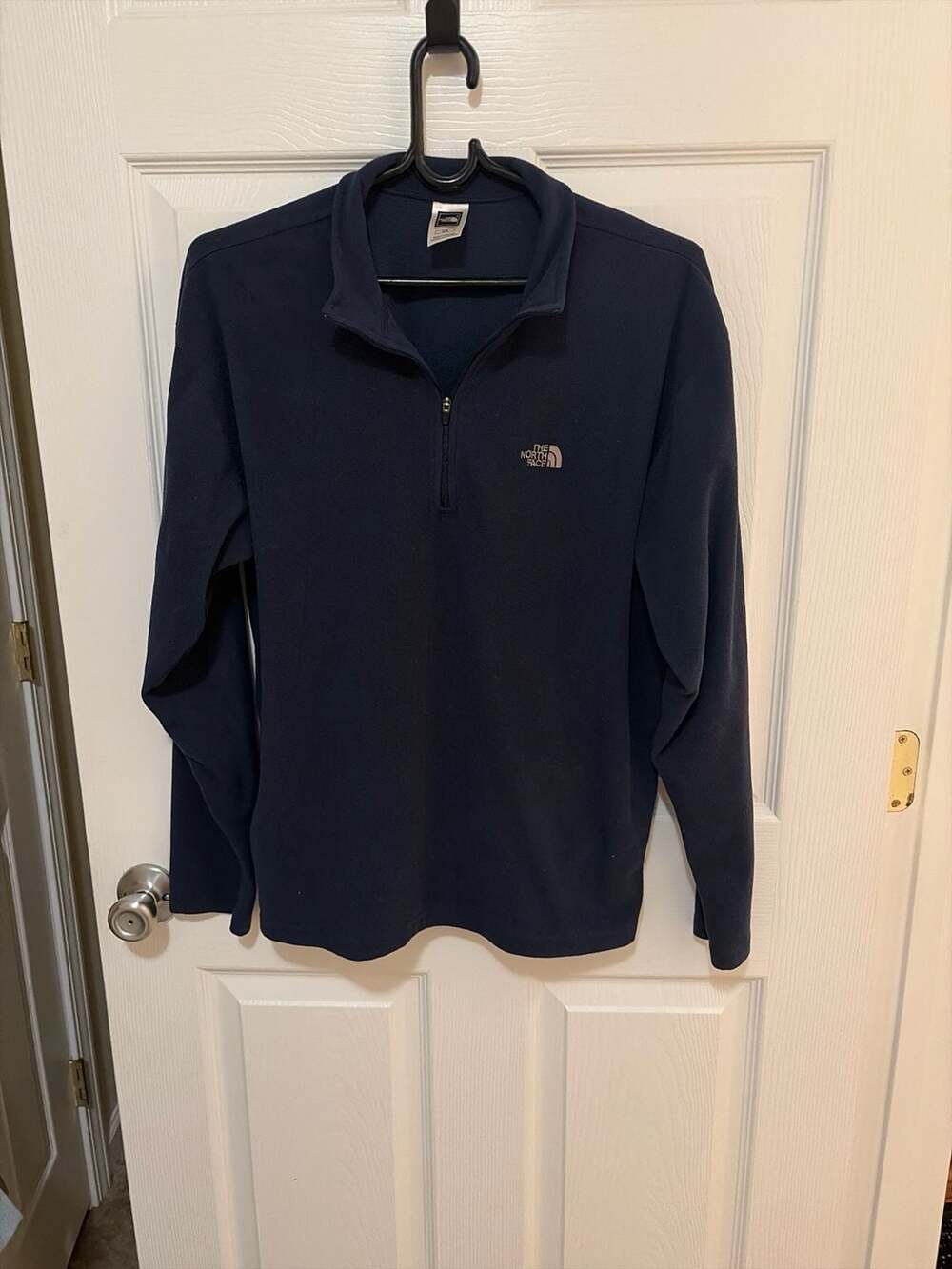 The North Face TKA 100 Men's Quarter-Zip Fleece Pullover Navy Blue Size M